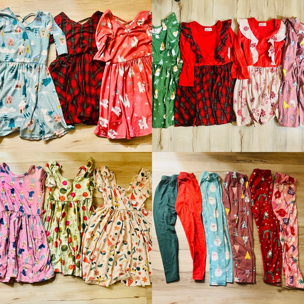 Dot Dot Smile Kids’ holiday/Christmas dresses & leggings